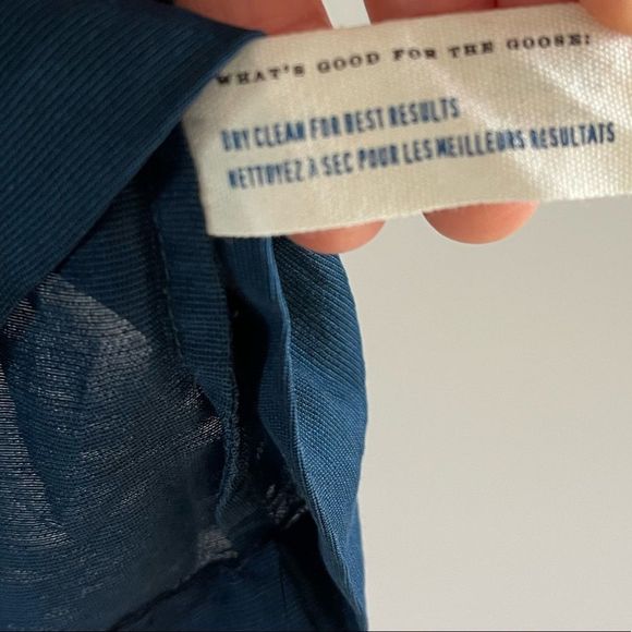 Anthropologie Leifsdottir Cap Sleeve Silk/Wool Blend Blouse || SZ 0 || Navy - Picture 8 of 8